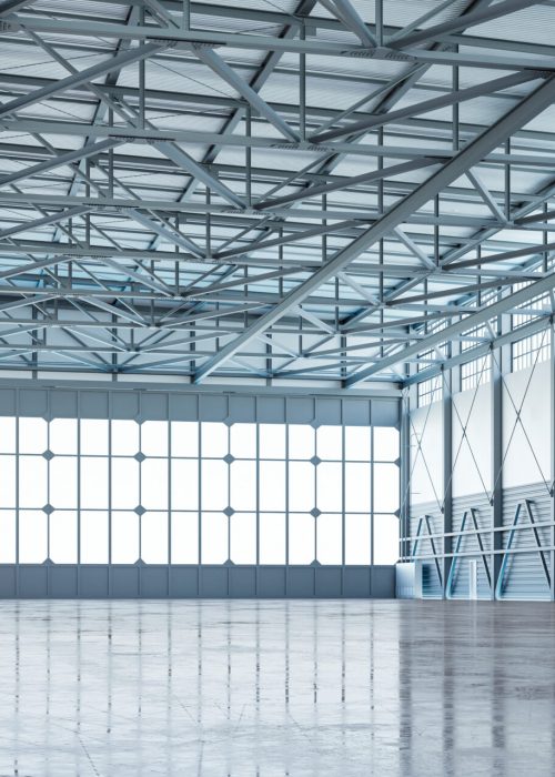 Interior of warehouse in logistic center.3d rendering